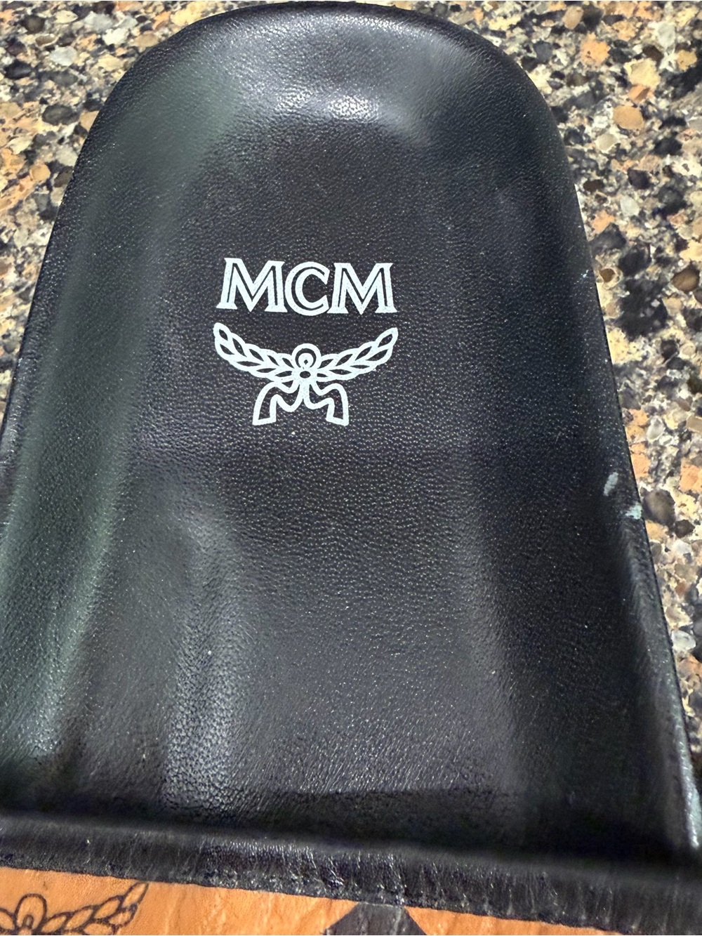 MCM Cognac & Black Monogram Slide Sandals size 40 - Picture 4 of 8